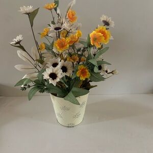 Handmade Floral Arrangement in metal pail